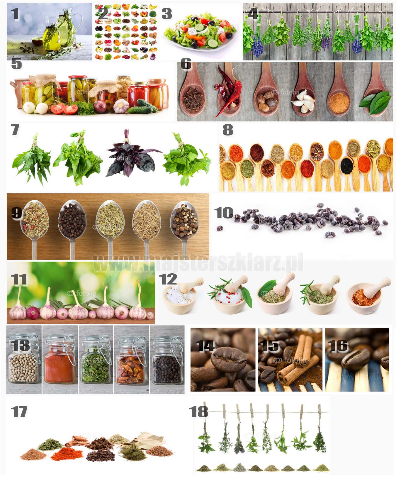 Zioła, przyprawy itp