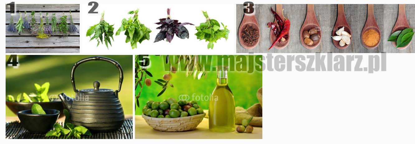 Zioła, oliwki, czajniczek